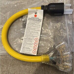 30 Amp to 110 Outdoor Generator Adapter Power Cord, 3 Prong Locking 30 Amp to 15